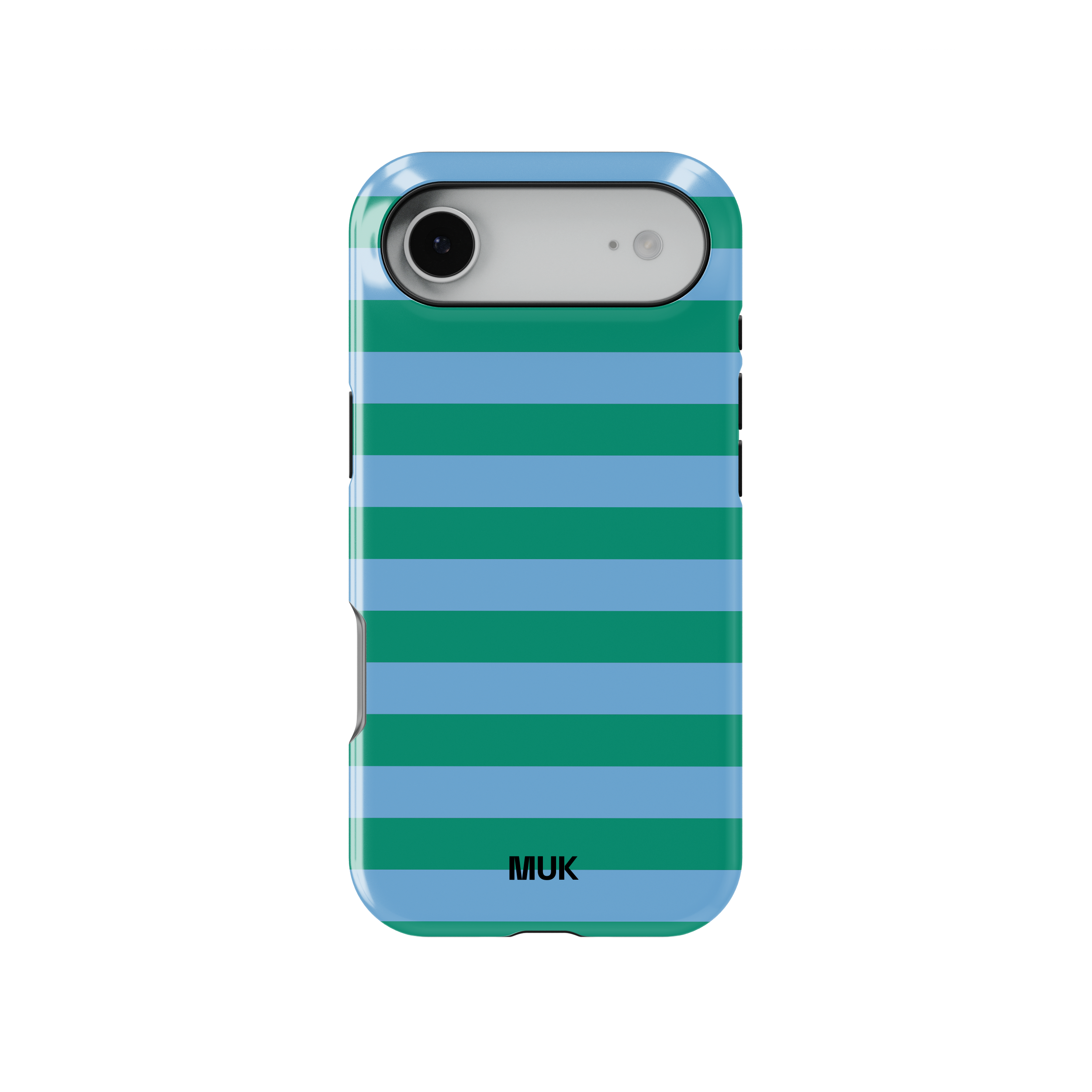 Tough Magsafe phone case -Stripes Blue Green
