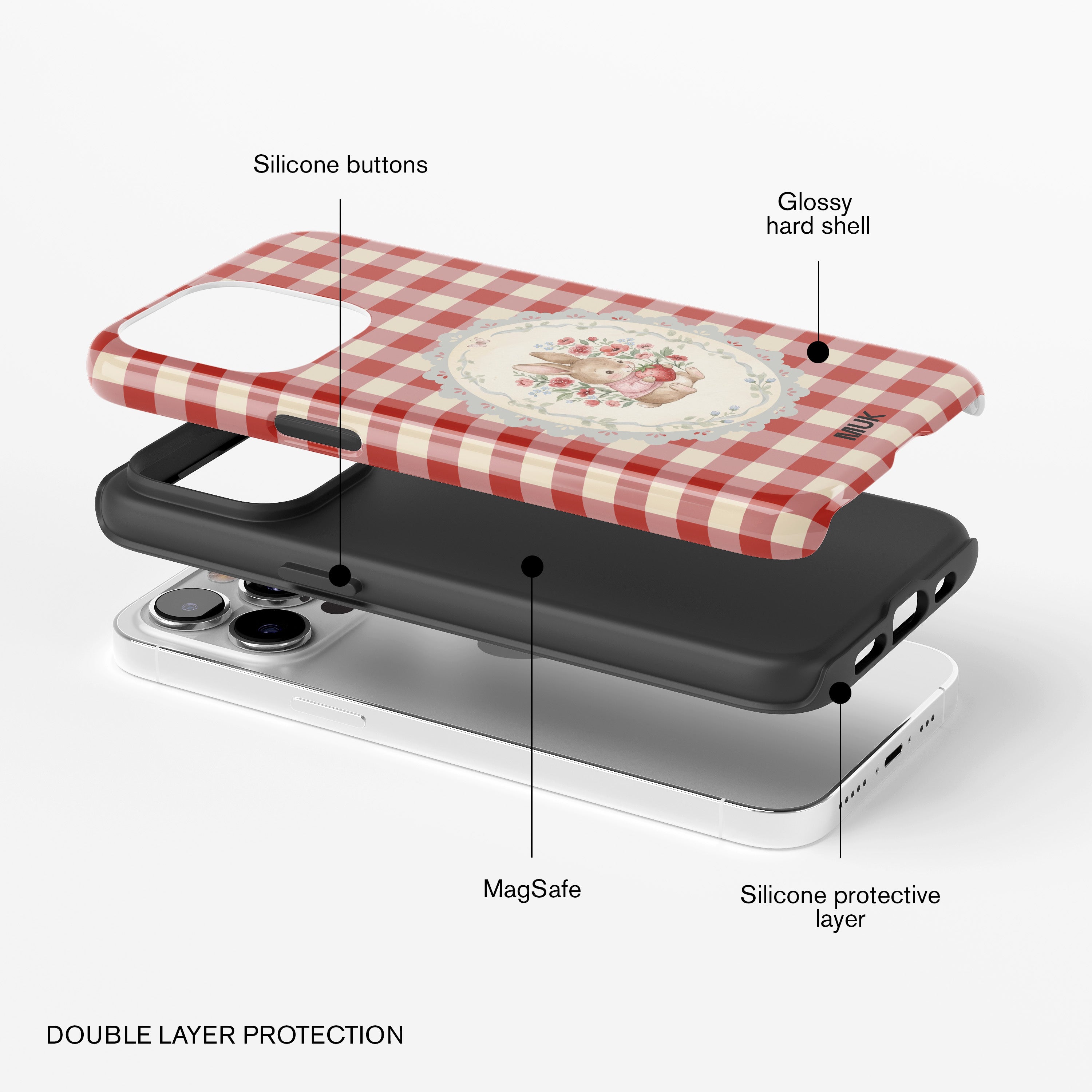 Tough Magsafe Phone Case - Bunny Vichy