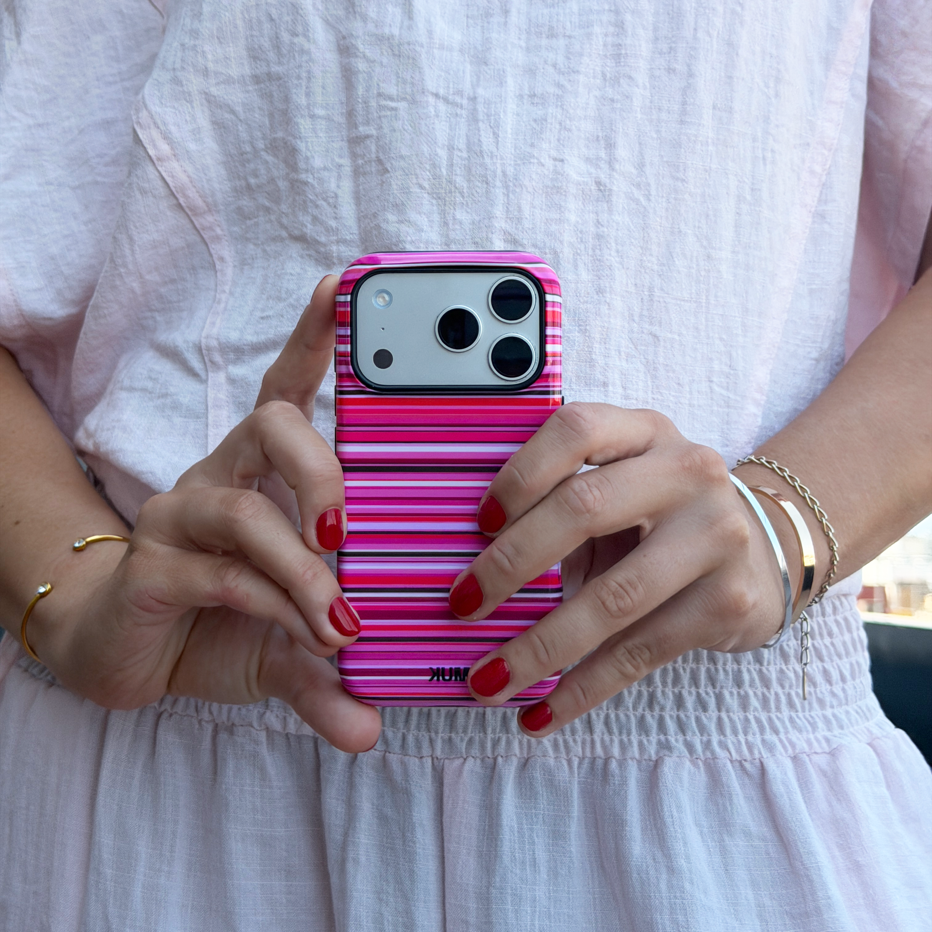 Funda de móvil Tough Magsafe - Horizontal Stripes Pink Sunrise
