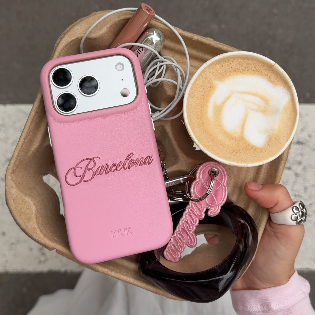 Funda de mòbil Barcelona Leather Case Pink