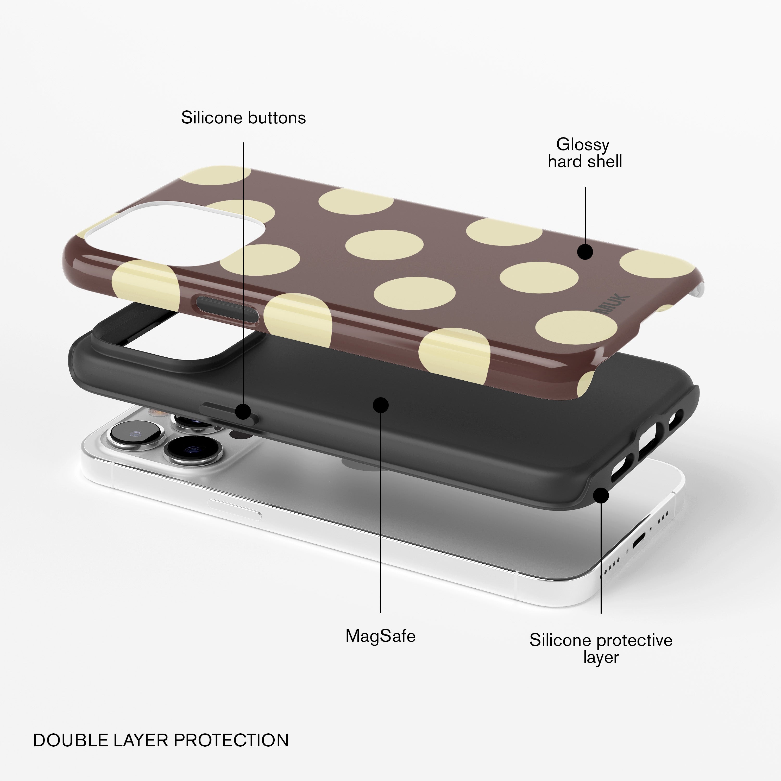 Tough Magsafe- Big Dots Brown Yellow Mobile Phone Case