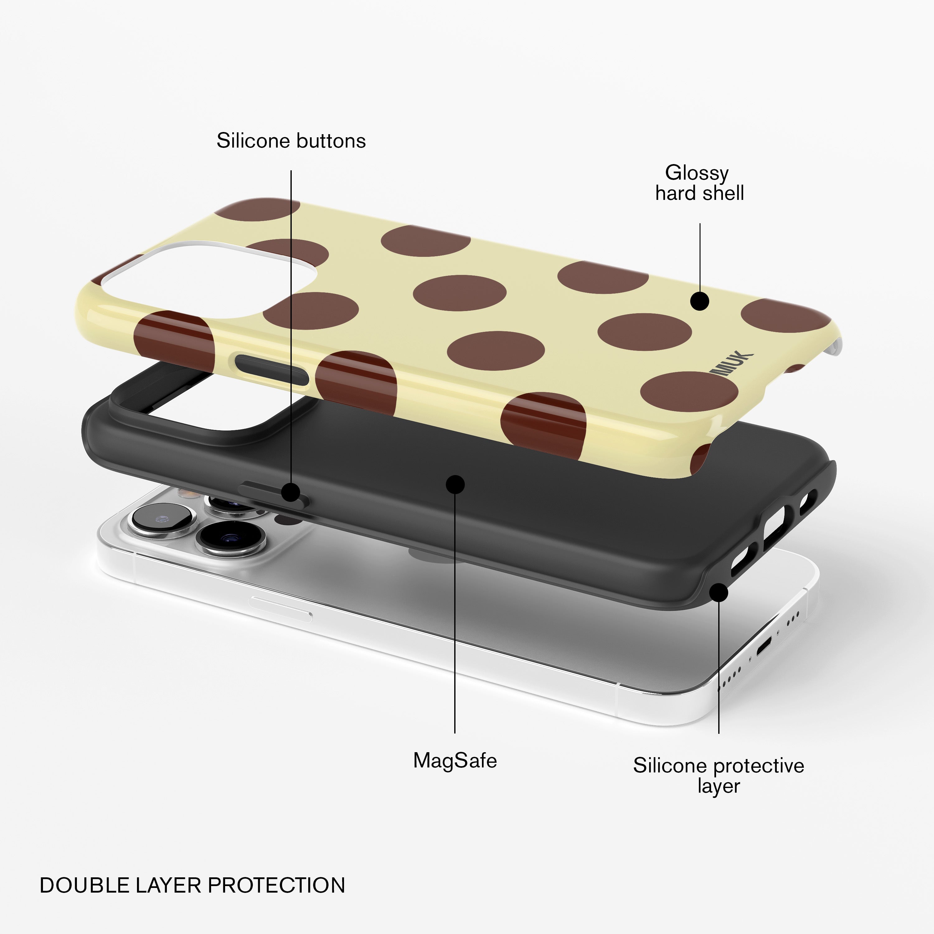 Tough Magsafe Phone Case - Big Dots Yellow Brown