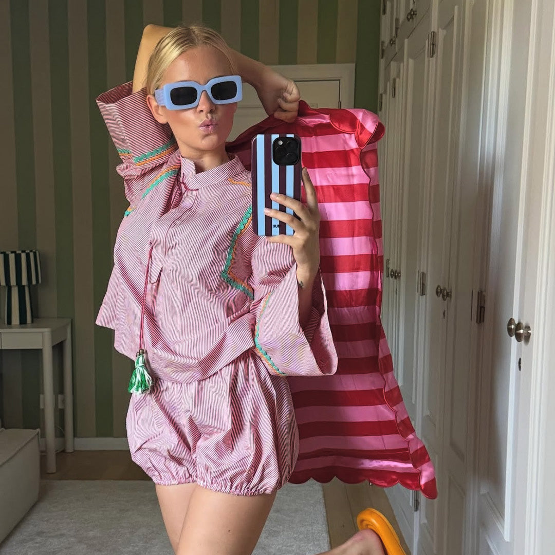 Tough Magsafe Phone Case - Stripes Brown Blue