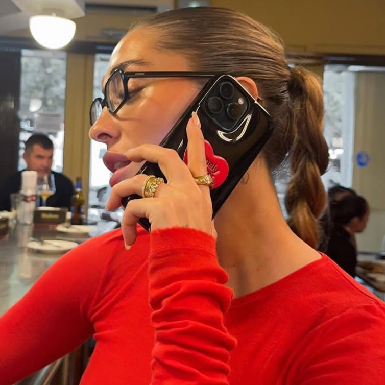 Charol Puffy Black Phone Case- Gigi Vives