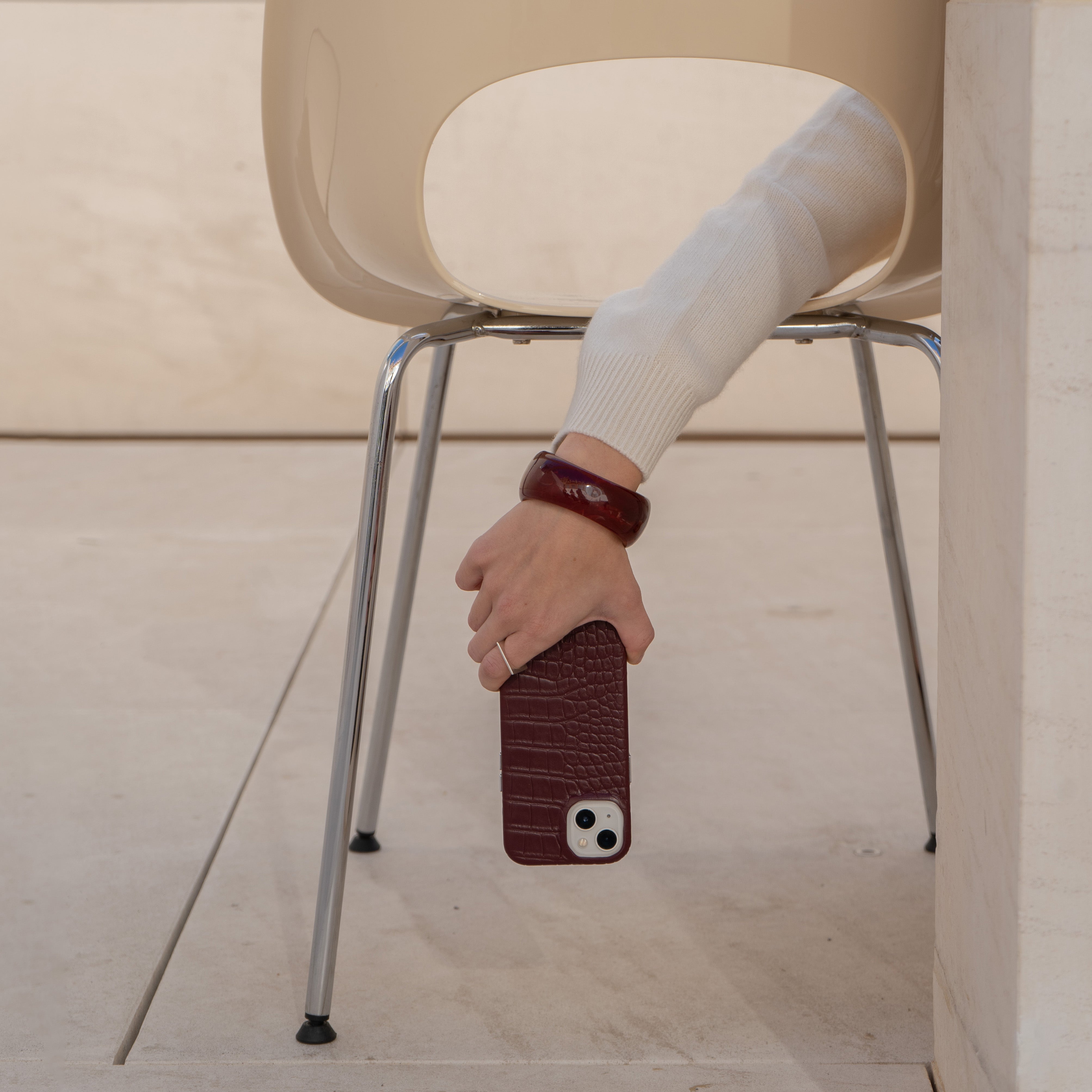 Funda de móvil Crocodile Print - Bordeaux