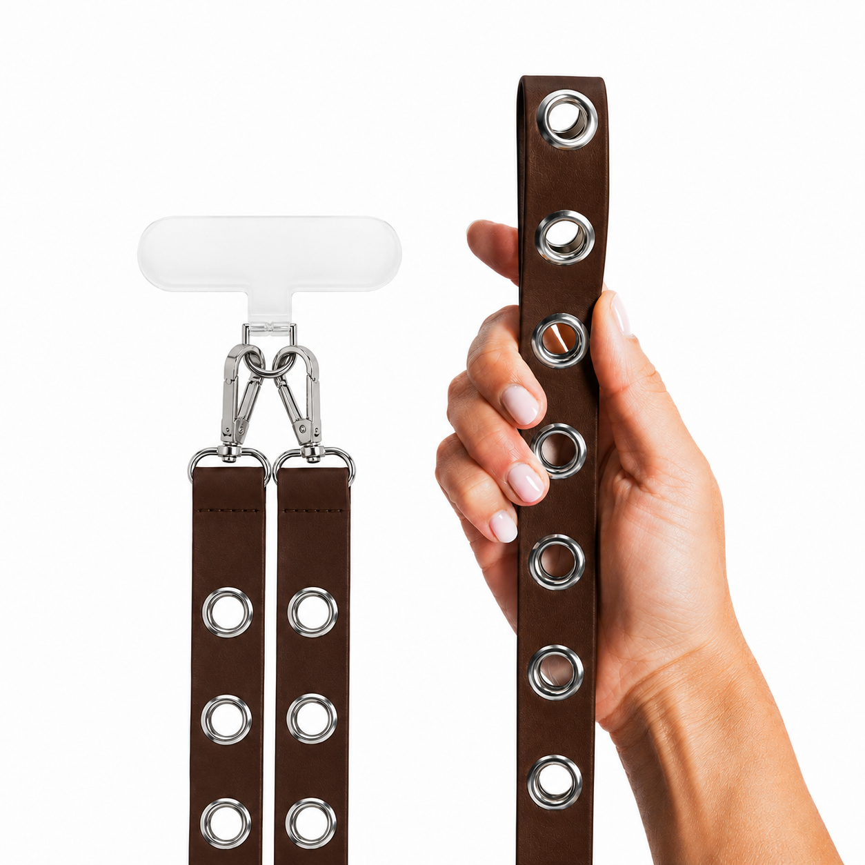 Cuerda piel tachas - Brown