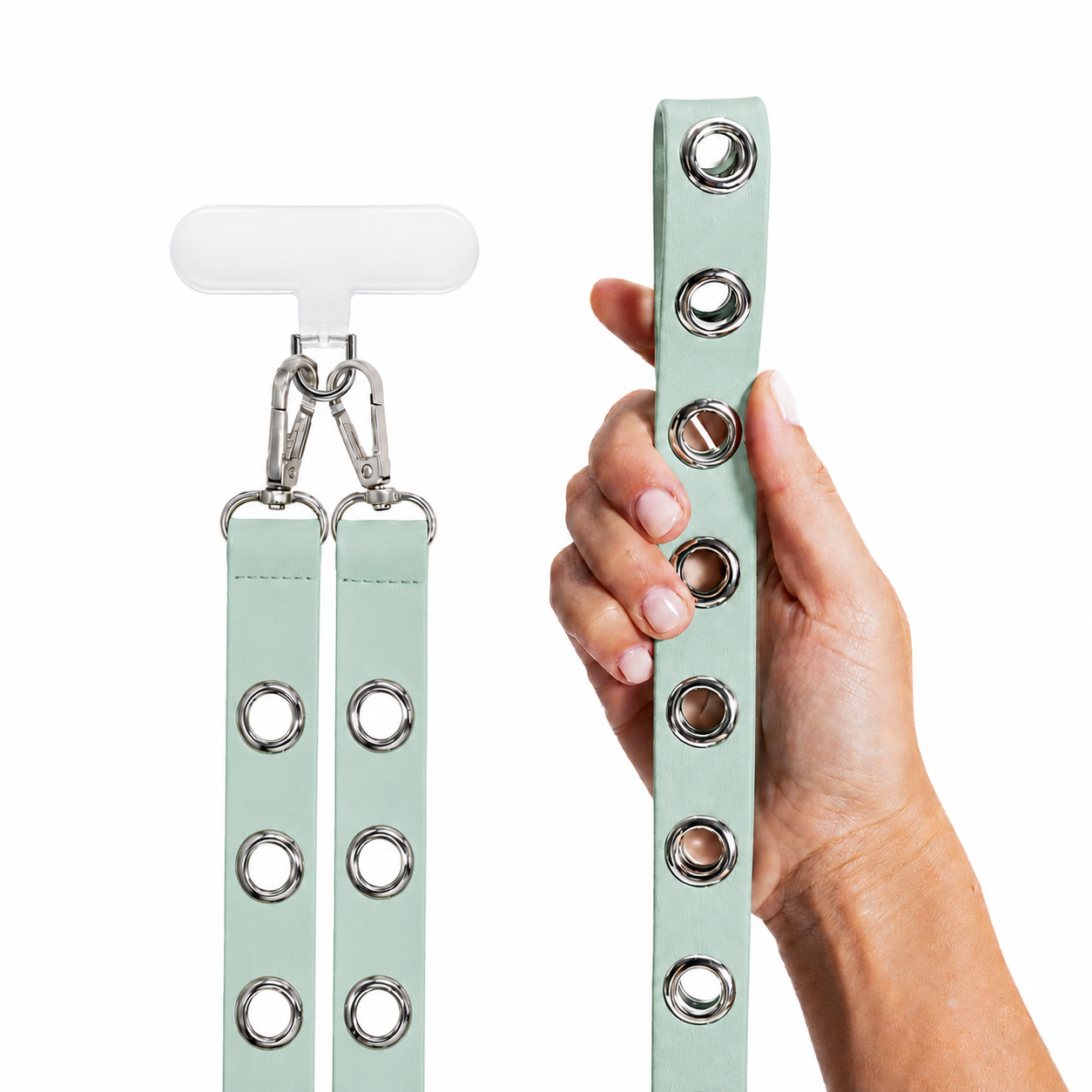 Cuerda piel tachas - Mint