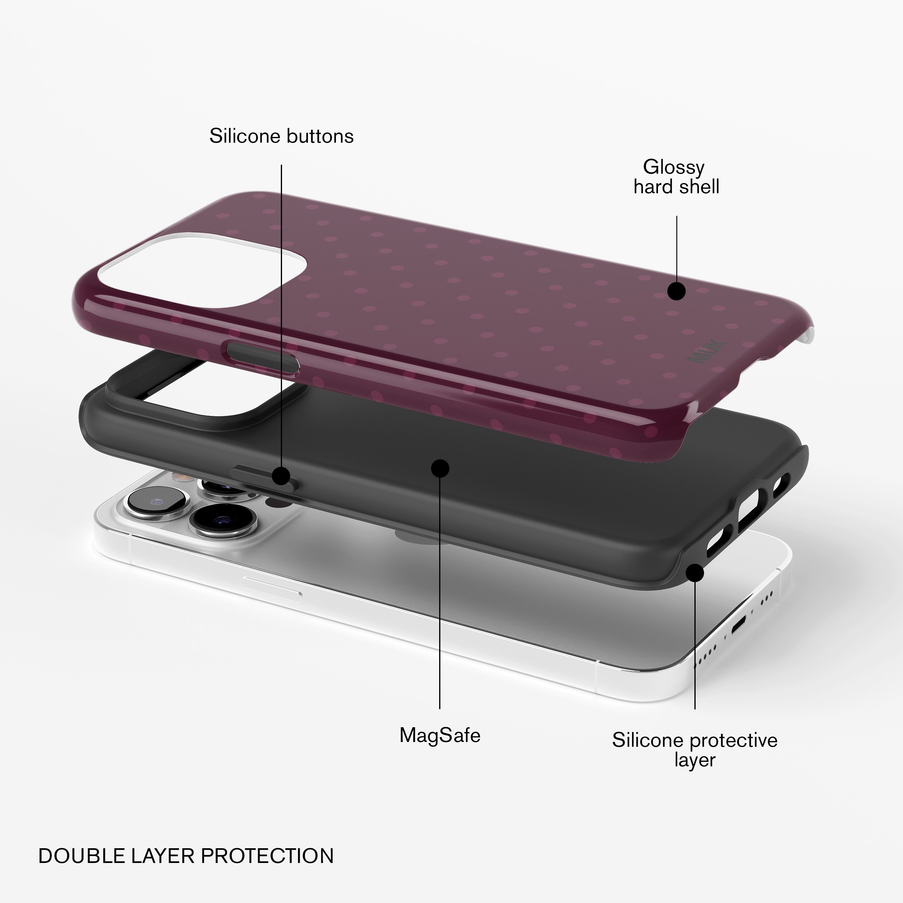Tough Magsafe Phone Case - Small Dots Purple