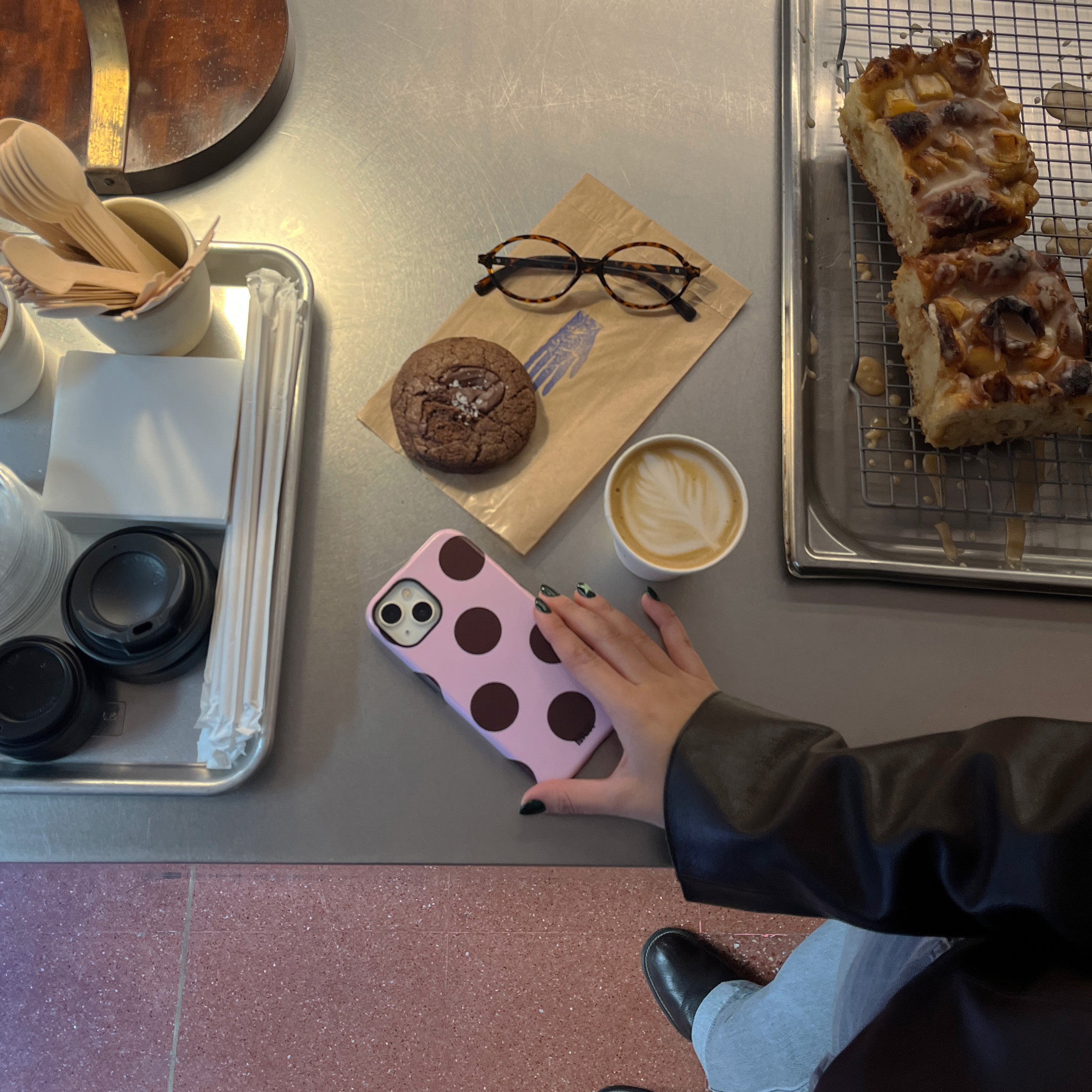 Tough Magsafe Phone Case - Dots Pink Brown