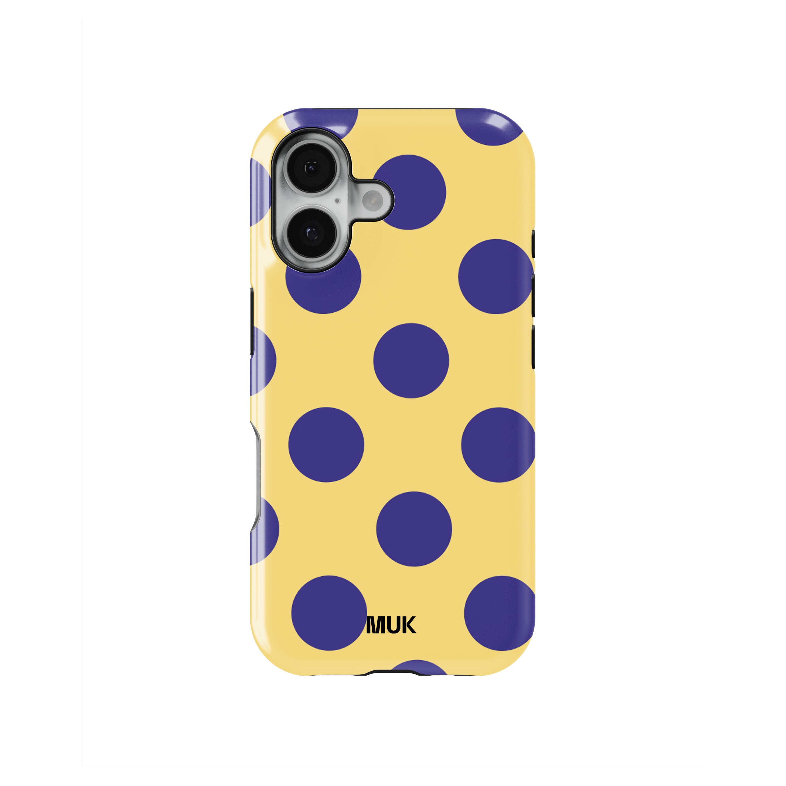 Tough Magsafe phone case - Big Dots Yellow Blue