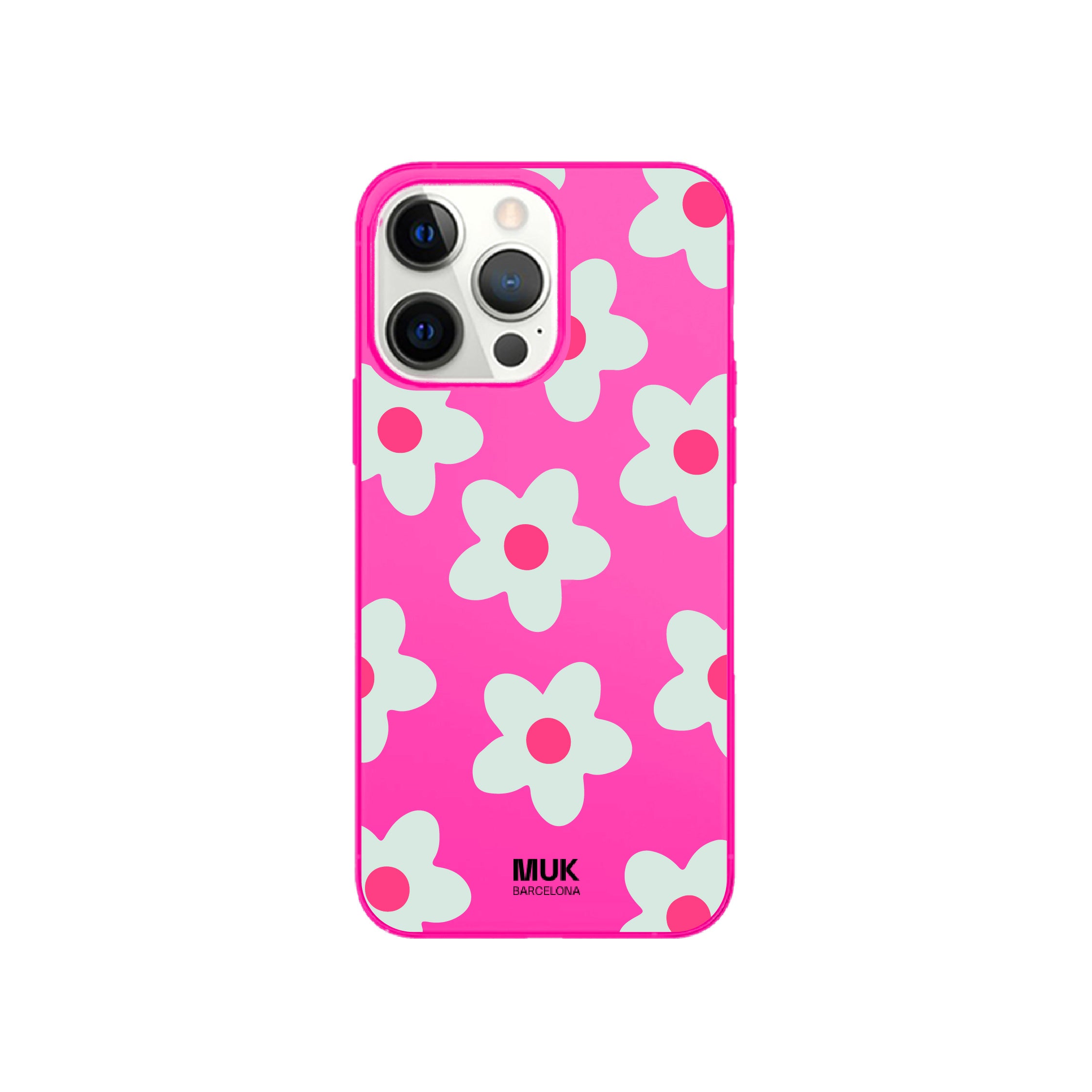 Phone Case Flowers - Fluor Pink
