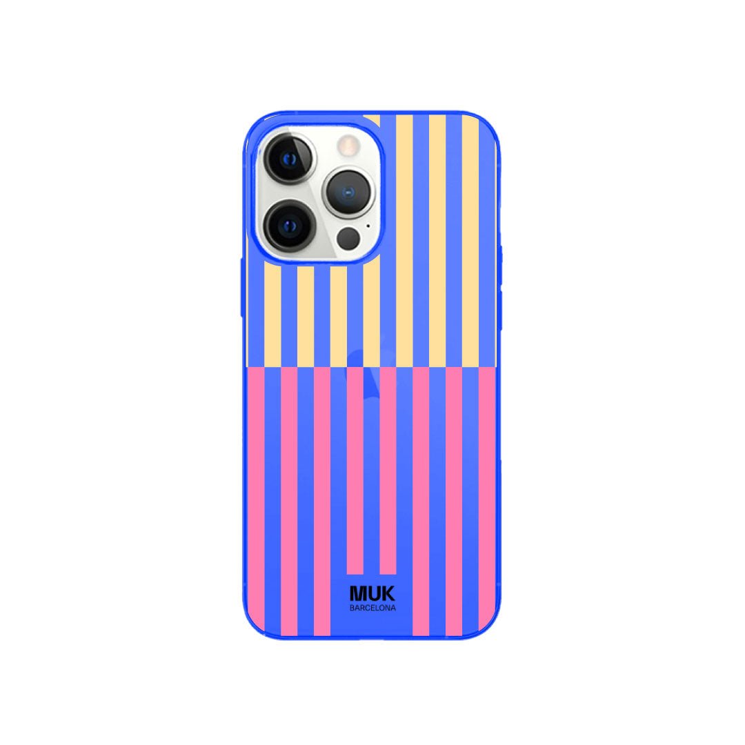 Funda de móvil Double Stripes - Fluor Blue