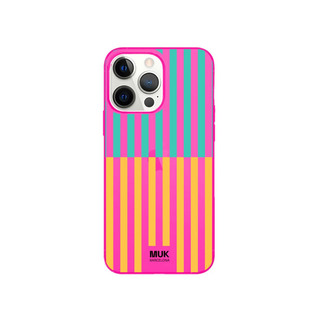 Funda de móvil Double Stripes - Fluor Pink
