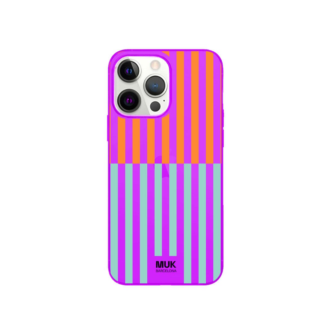 Funda de móvil Double Stripes - Fluor Purple