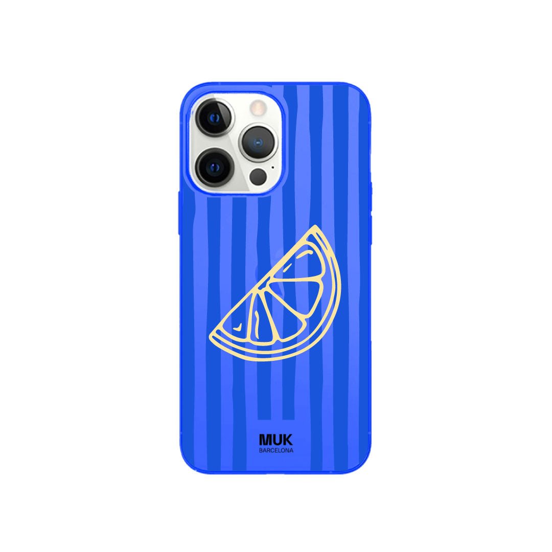 Funda de móvil Stripes Lemon - Fluor Blue