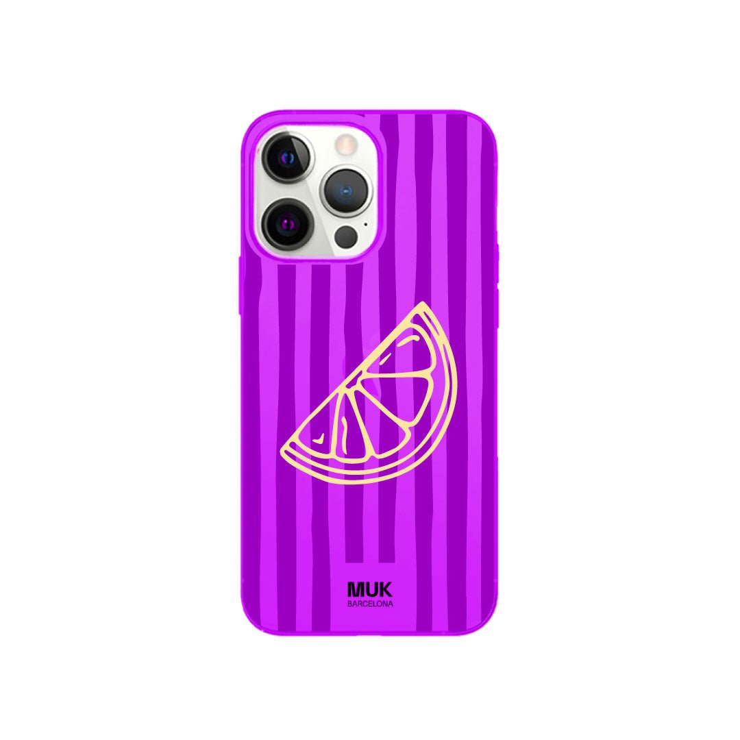 Funda de móvil Stripes Lemon - Fluor Purple