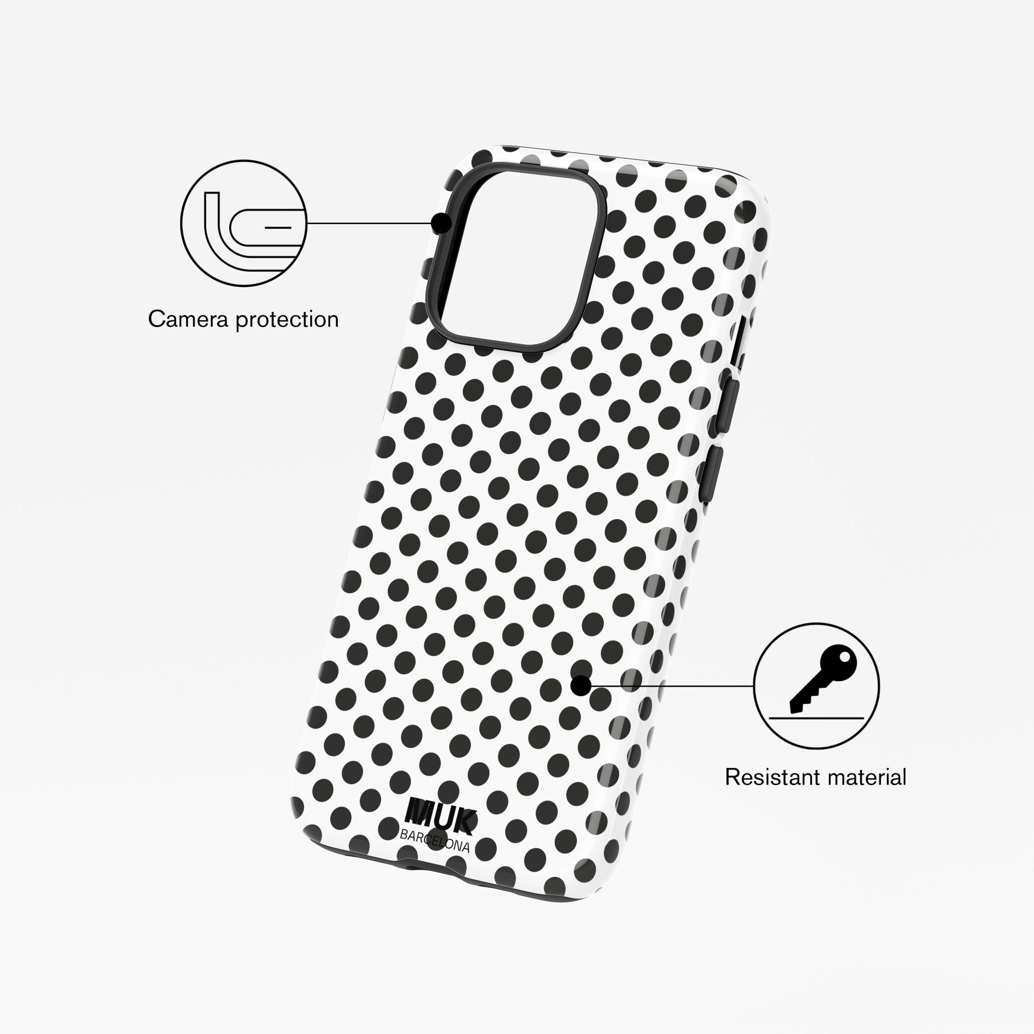 Funda de móvil Tough Magsafe - Polka Dots White