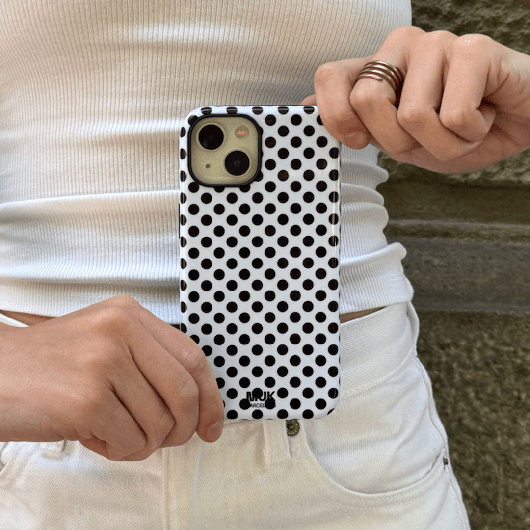 Funda de móvil Tough Magsafe - Polka Dots White