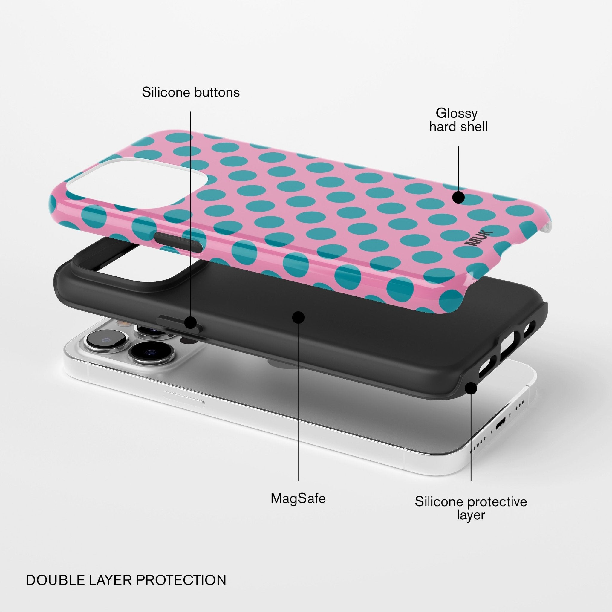 Funda de móvil Tough Magsafe - Small Dots Pink