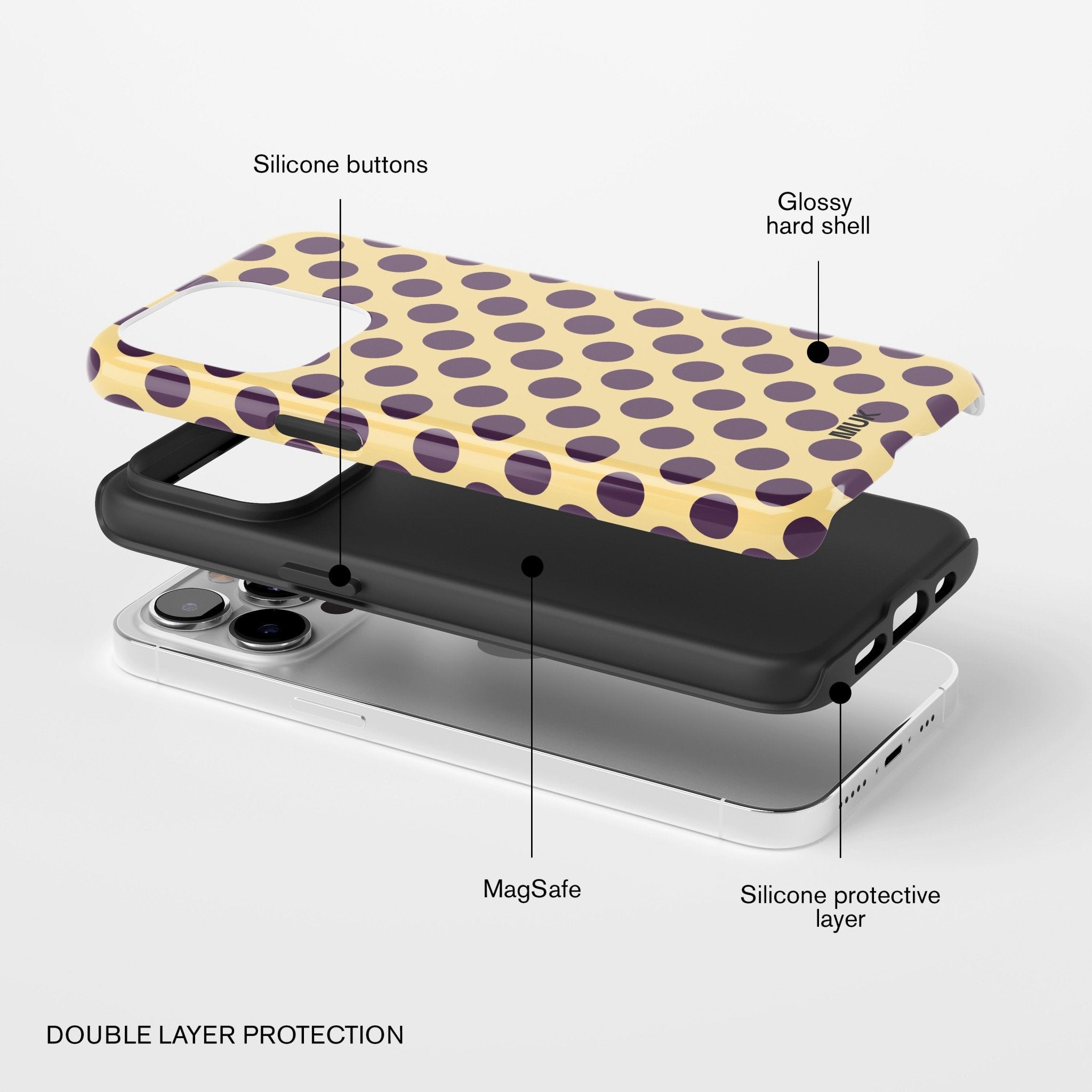 Funda de móvil Tough Magsafe - Small Dots Yellow