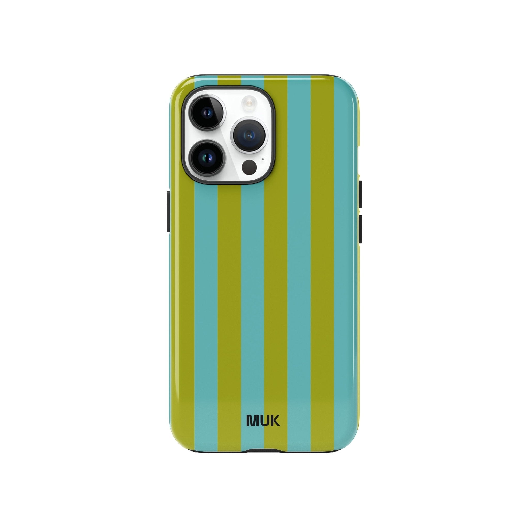 Funda de móvil Tough Magsafe - Stripes Green Blue