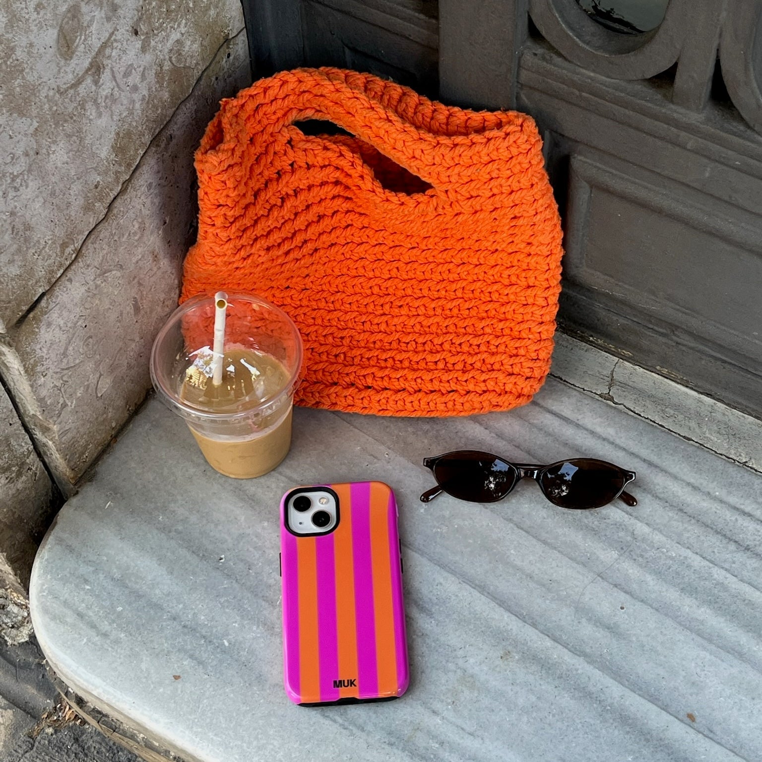 Funda de móvil Tough Magsafe - Stripes Pink Orange