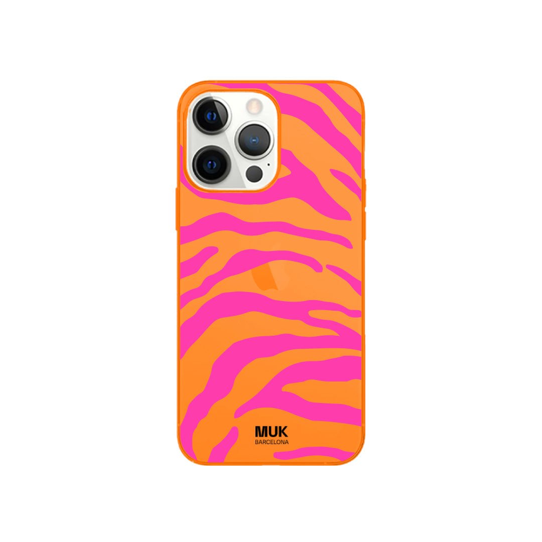 Funda de móvil Zebra - Fluor Orange