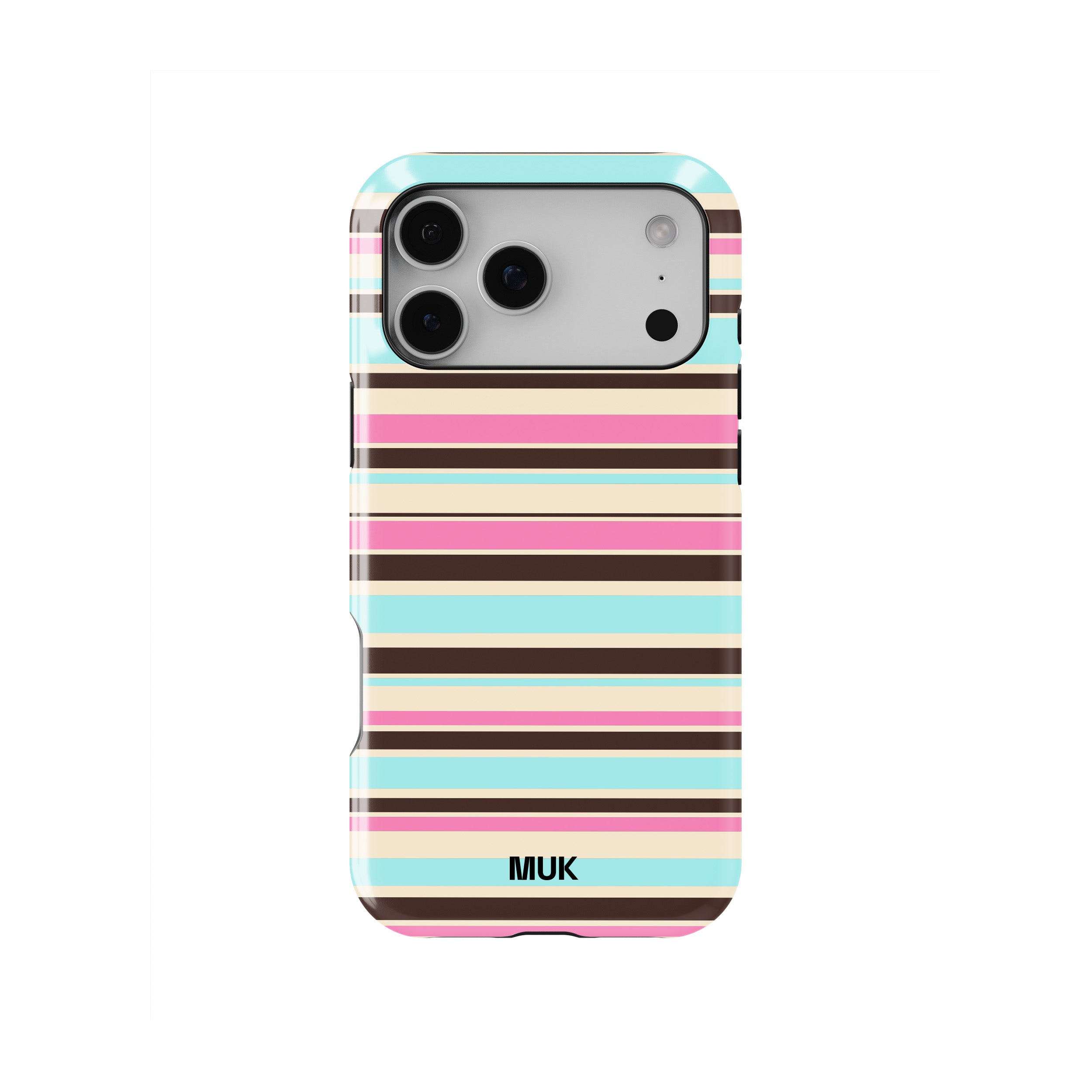 Funda de móvil Tough Magsafe - Horizontal Stripes Turquoise Pink