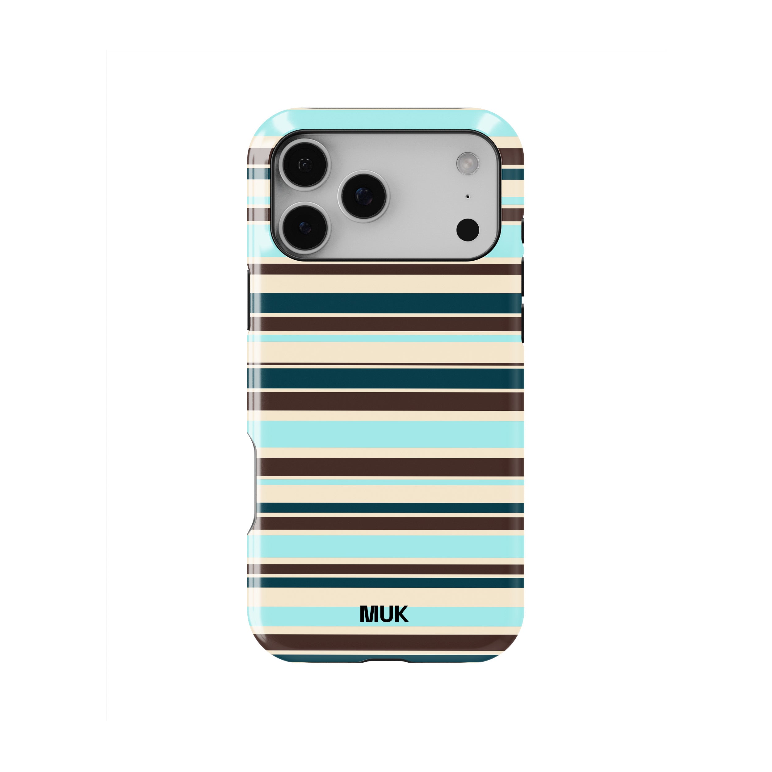 Funda de móvil Tough Magsafe - Horizontal Stripes Turquoise Brown