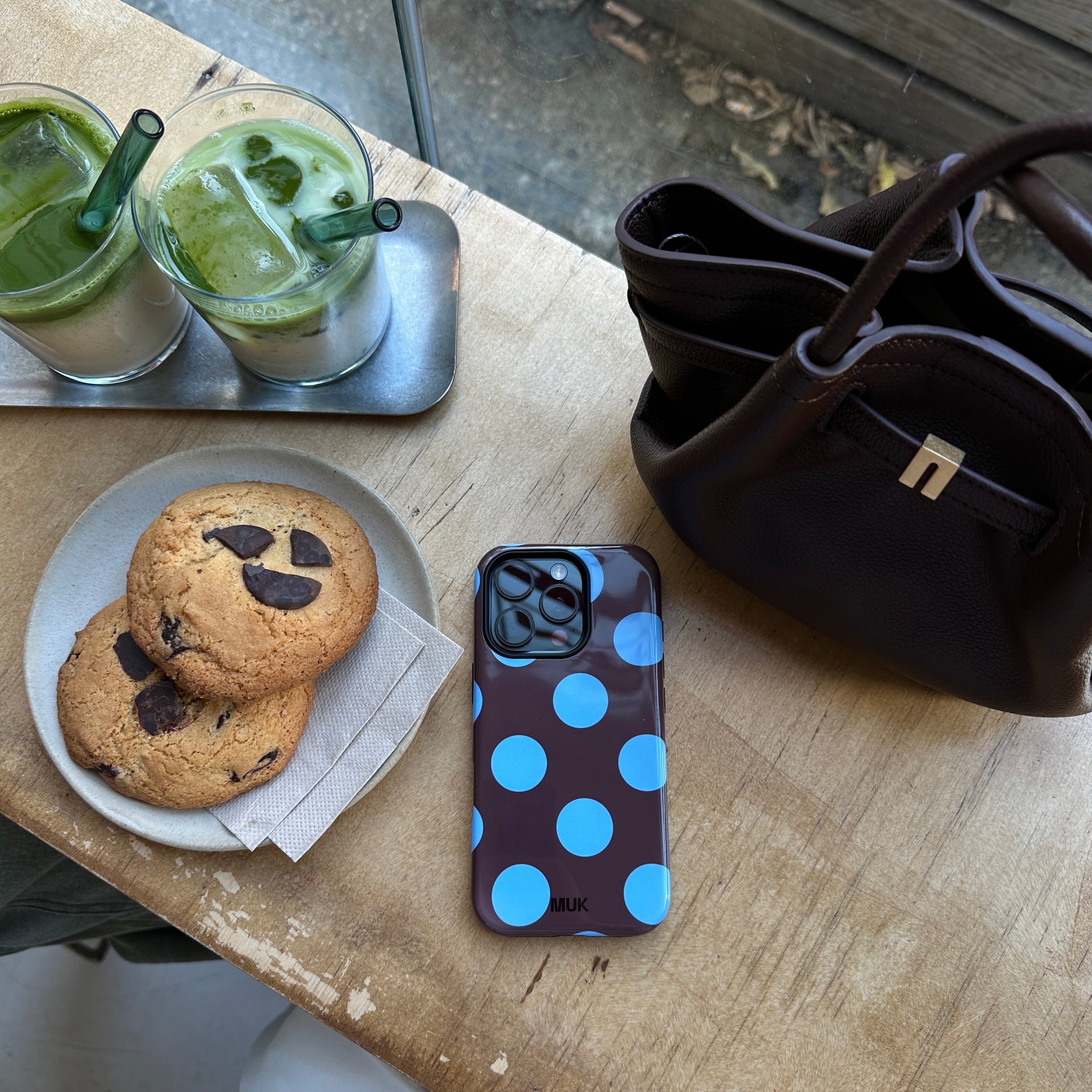 Tough Magsafe Phone Case - Big Dots Brown Blue
