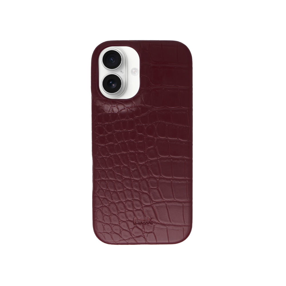 Crocodile Print Case - Bordeaux