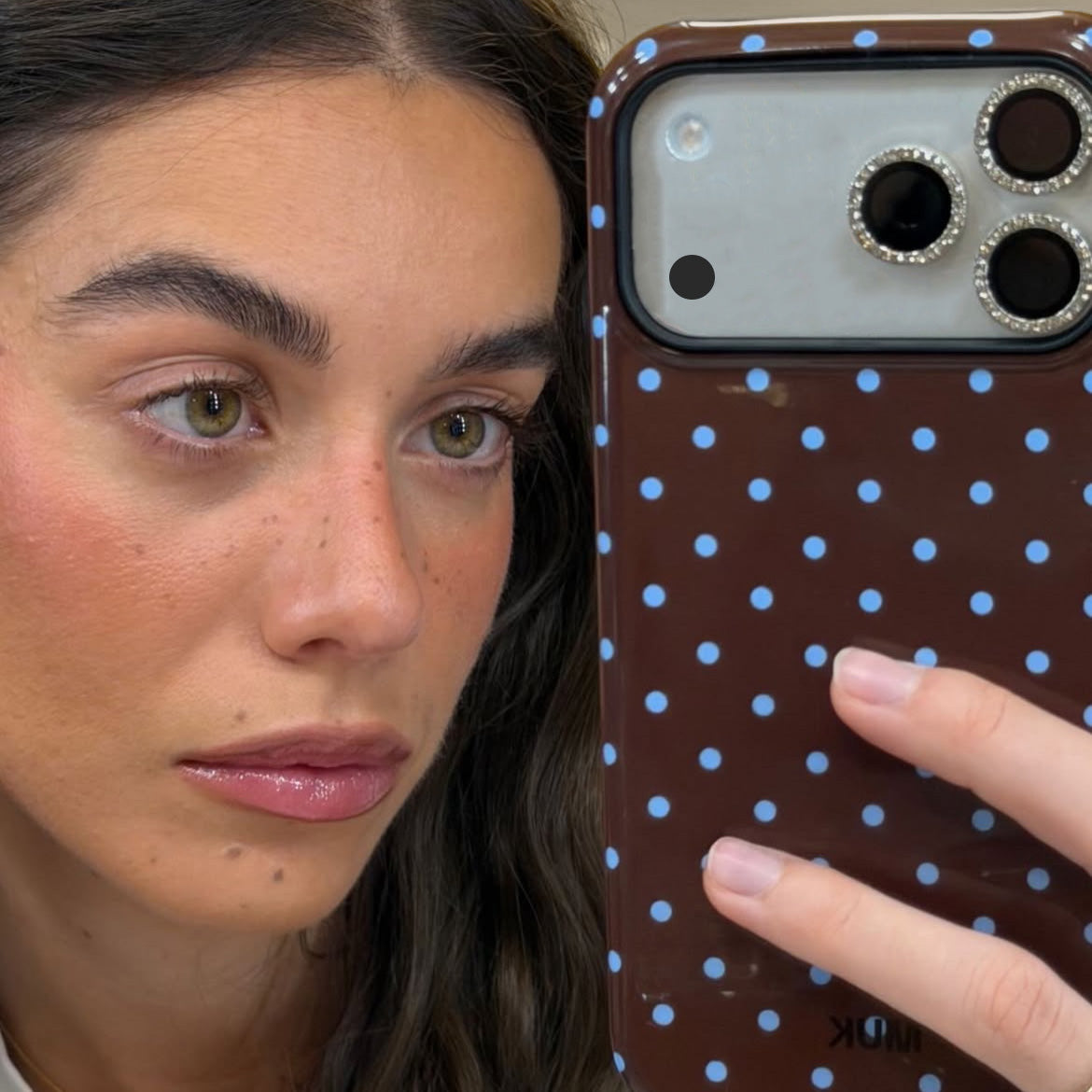 Tough Magsafe Phone Case - Small Dots Brown Blue