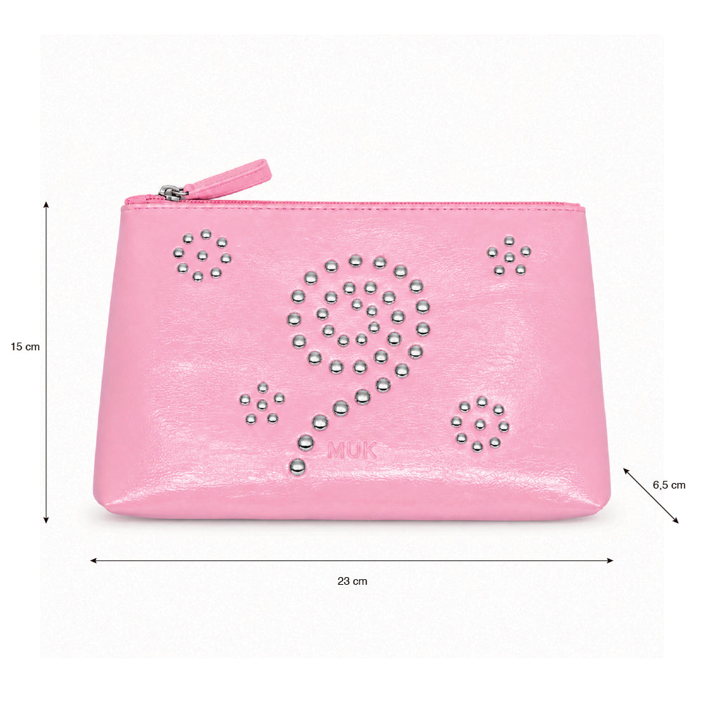 Spiral Studs Pink Cosmetic Bag