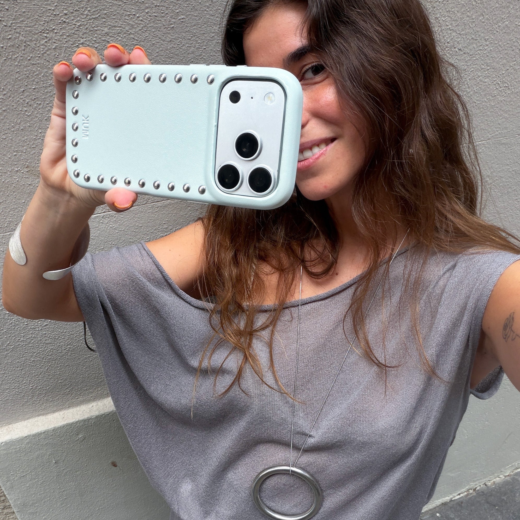 Light Blue Studs Mobile Phone Case