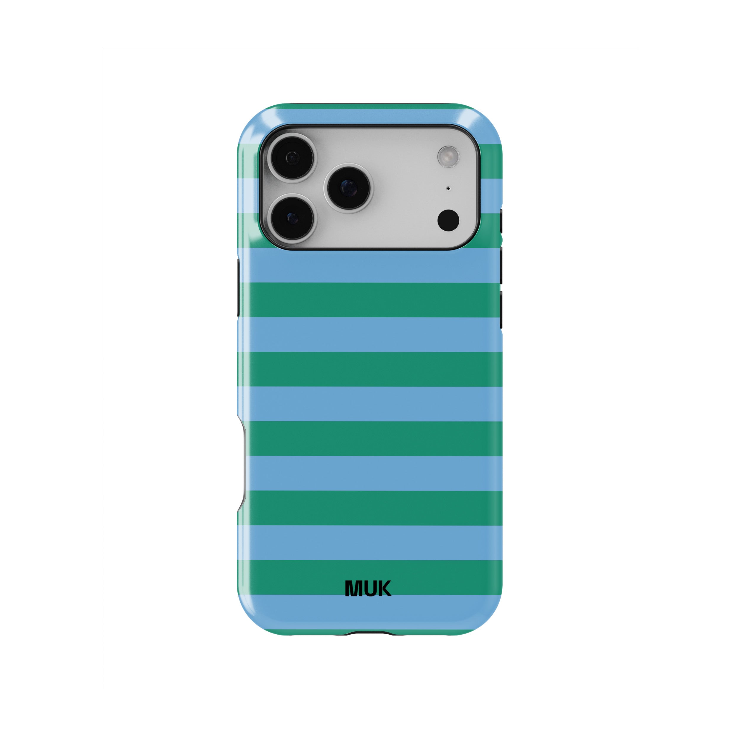 Tough Magsafe phone case -Stripes Blue Green