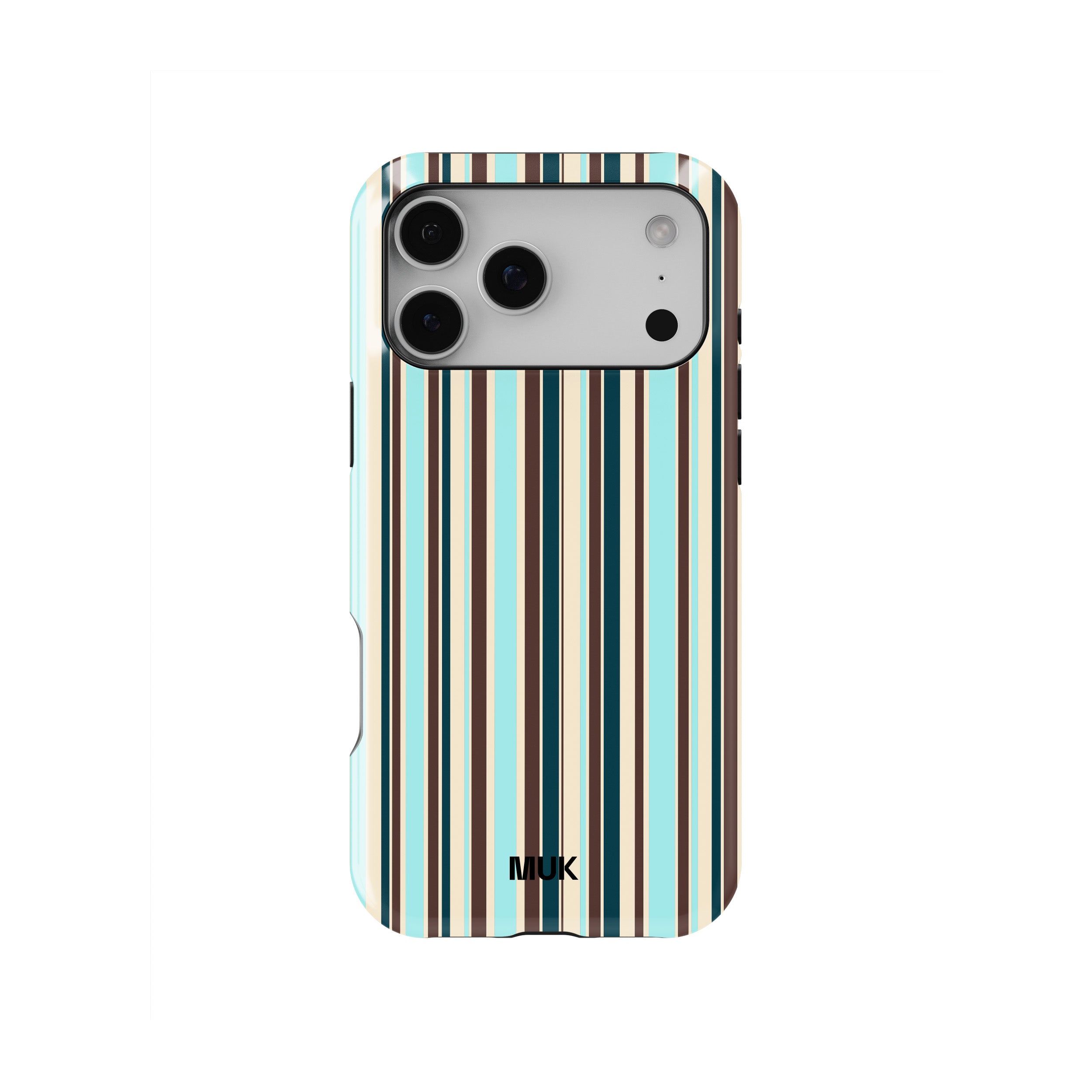 Funda de móvil Tough Magsafe - Vertical Stripes Turquoise Brown