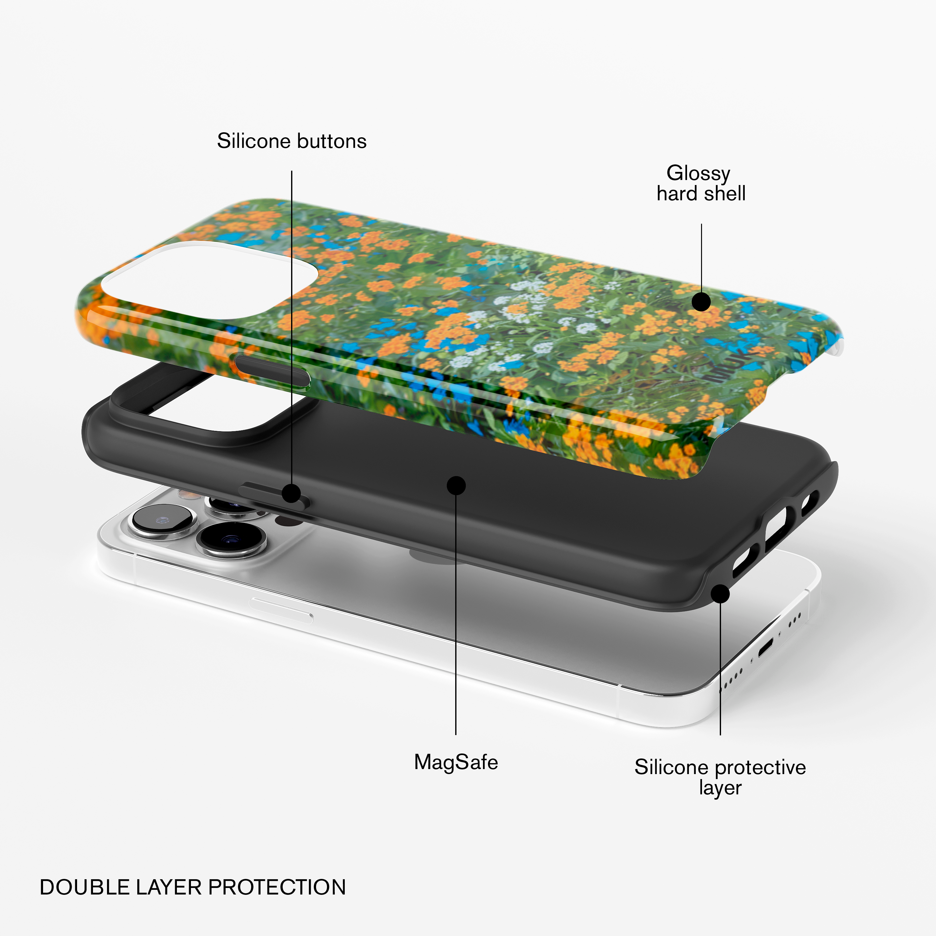 Funda de móvil Tough Magsafe - Wild Flowers