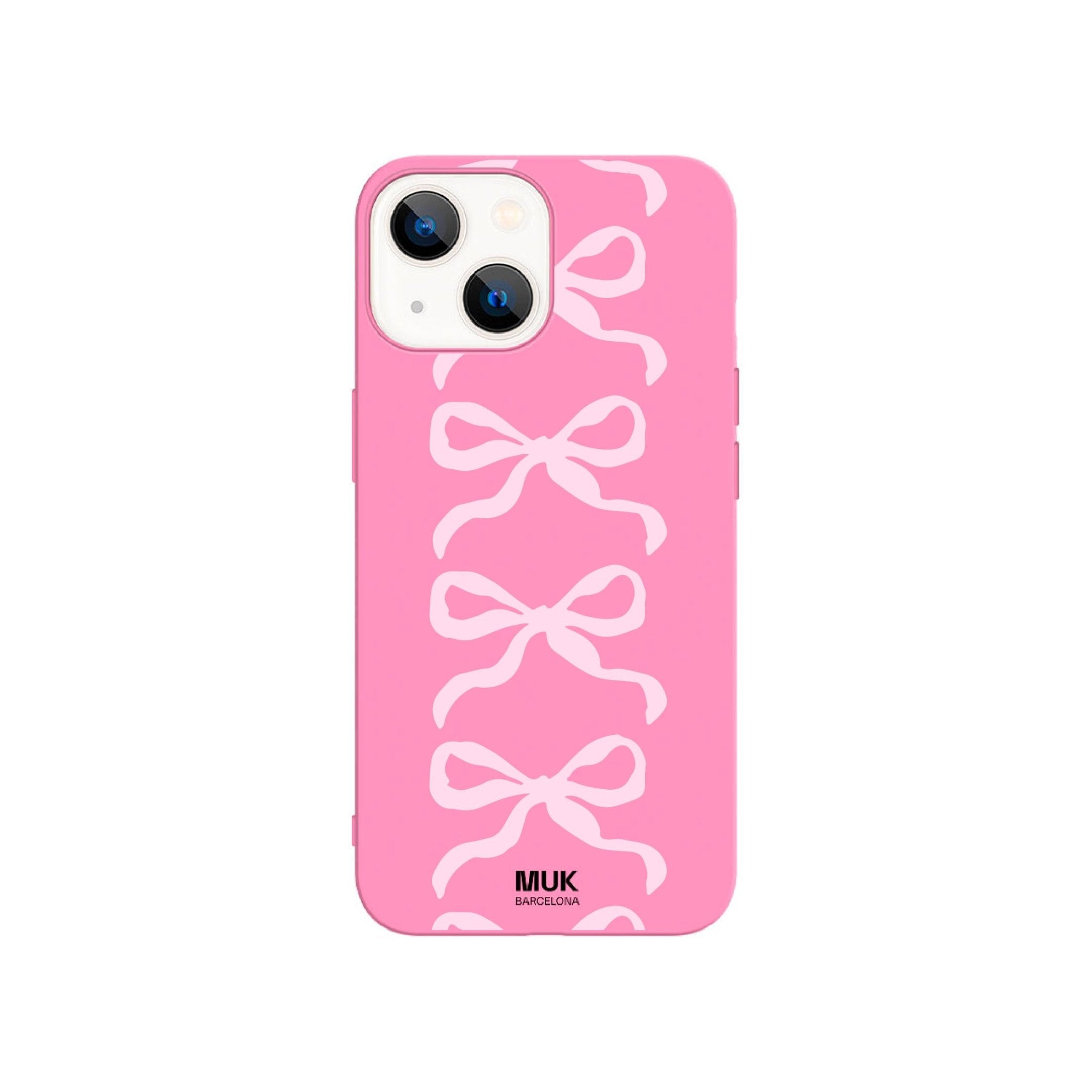 Pink TPU phone case with pale pink ribbons design
