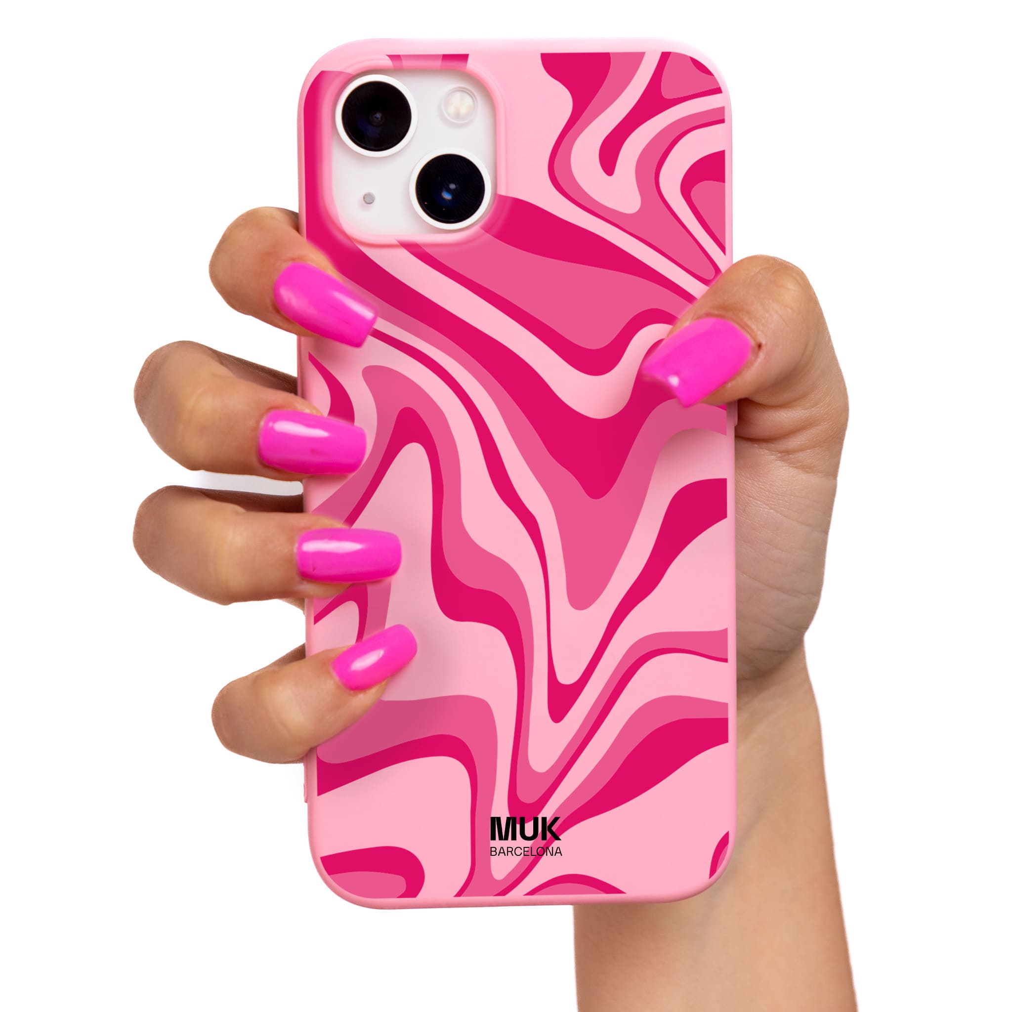 Pink TPU  case with distorted effect.
