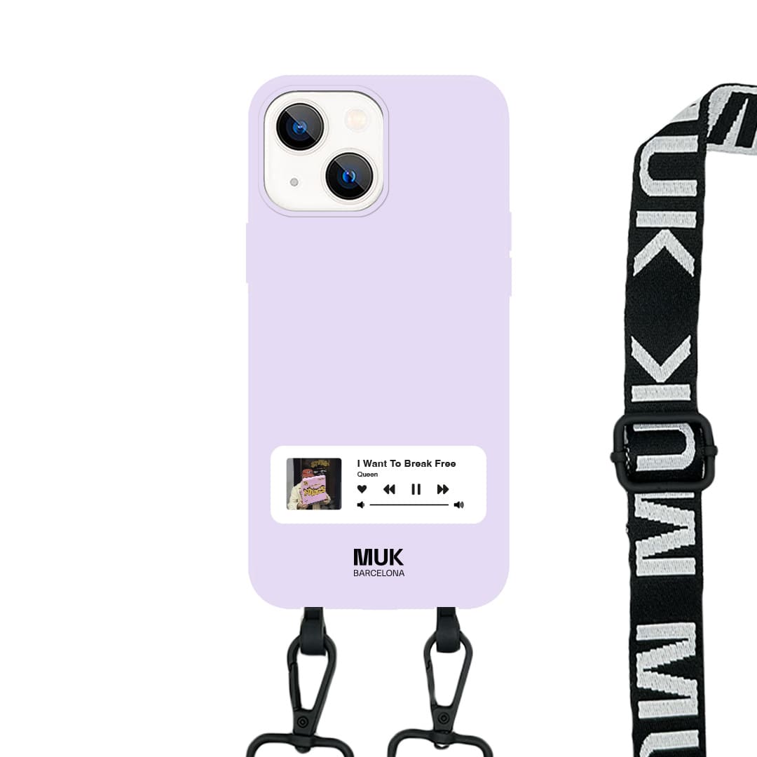  MagSafe compatible  Phone Case personalized with your favorite song on a lilac base.  Phone Cases with wireless charging (from iPhone12).
