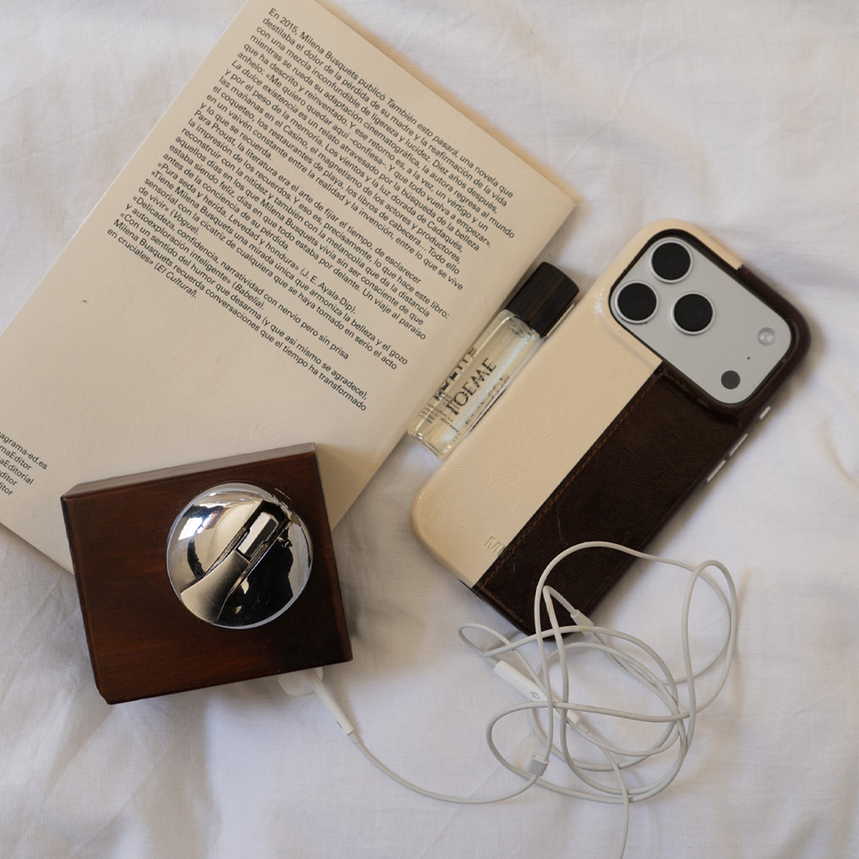 Funda de móvil Leather Half Cream / Mocca Case