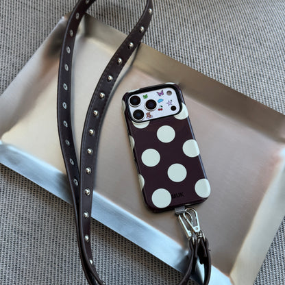 Cuerda piel tachas - Brown