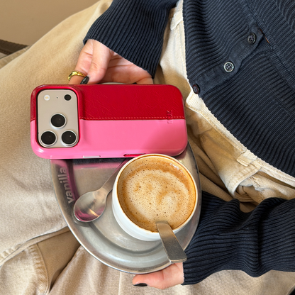 Funda de móvil Leather Half Pink / Red Case