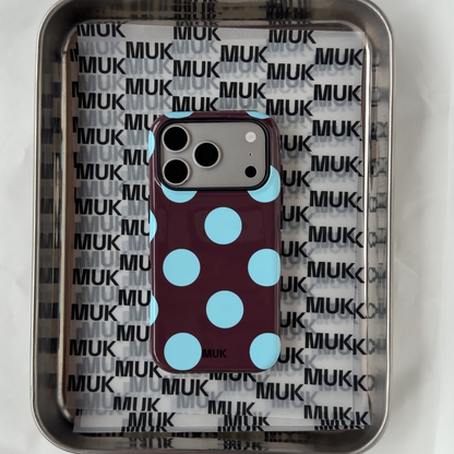 Tough MagSafe Phone Case - Big Dots Brown Turquoise