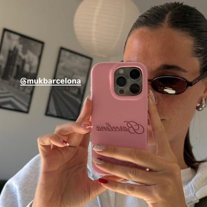 Funda de mòbil Barcelona Leather Case Pink