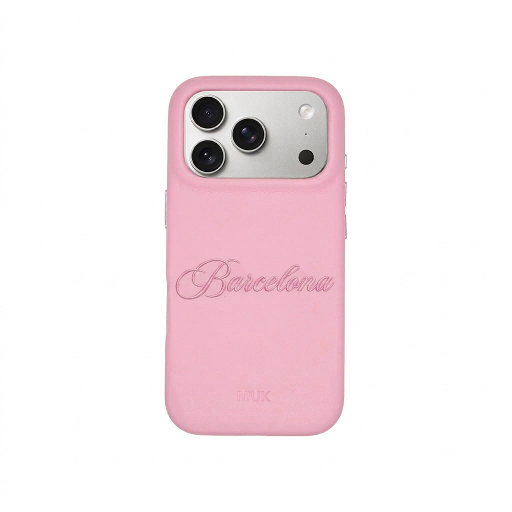 Barcelona Leather Case Pink Phone Case
