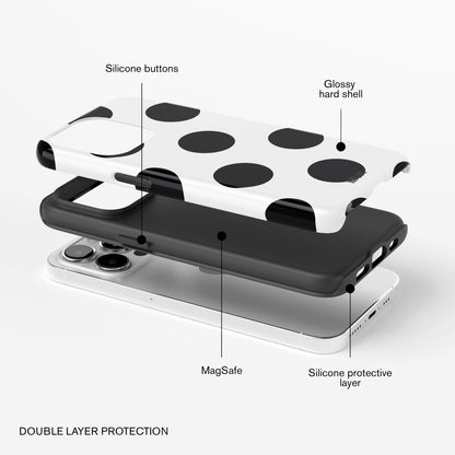 Funda de móvil Tough Magsafe -Big Dots Black and White