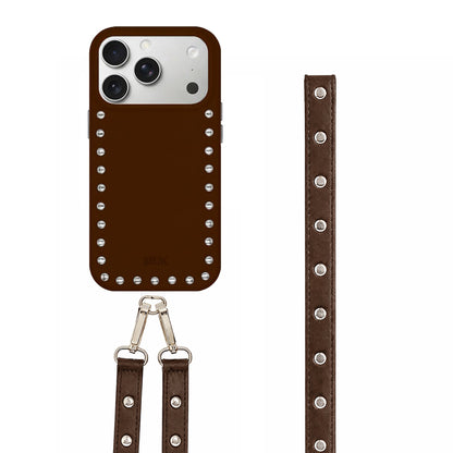 Pack: Brown Studs Case + Cuerda Piel Tachas