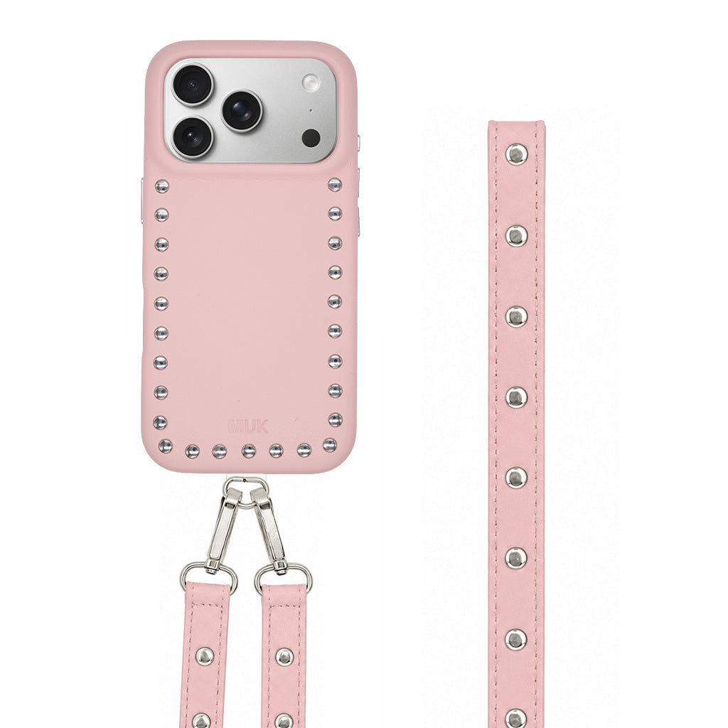 Pack: Pink Studs Case + Cuerda Piel Tachas