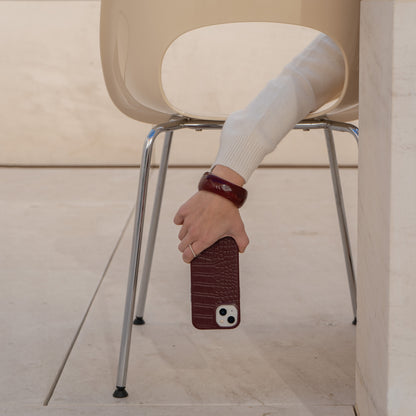 Funda de móvil Crocodile Print - Bordeaux